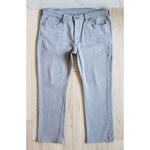 Levis 514 Jeans Mens 38x30 Gray Regular Straight Mid Rise Light Wash Denim